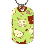 Cute Hand Drawn Cat Seamless Pattern Dog Tag (Two Sides) Front