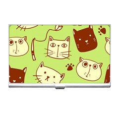 Cute Hand Drawn Cat Seamless Pattern Business Card Holder by Vaneshart