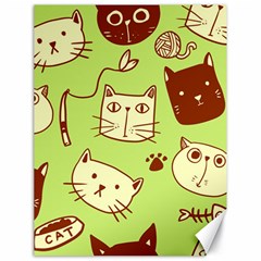 Cute Hand Drawn Cat Seamless Pattern Canvas 18  X 24  by Vaneshart