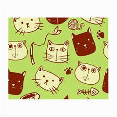 Cute Hand Drawn Cat Seamless Pattern Small Glasses Cloth (2 Sides) by Vaneshart