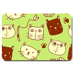 Cute Hand Drawn Cat Seamless Pattern Large Doormat  by Vaneshart