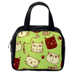 Cute Hand Drawn Cat Seamless Pattern Classic Handbag (one Side) by Vaneshart