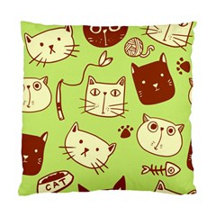 Cute Hand Drawn Cat Seamless Pattern Standard Cushion Case (two Sides) by Vaneshart