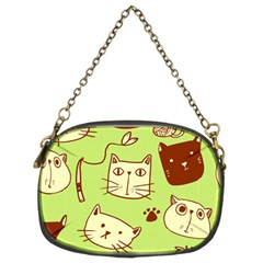 Cute Hand Drawn Cat Seamless Pattern Chain Purse (two Sides) by Vaneshart