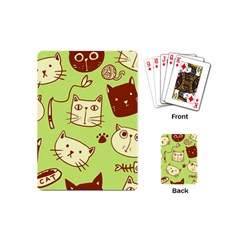 Cute Hand Drawn Cat Seamless Pattern Playing Cards Single Design (mini) by Vaneshart