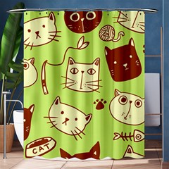 Cute Hand Drawn Cat Seamless Pattern Shower Curtain 60  X 72  (medium)  by Vaneshart