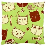 Cute Hand Drawn Cat Seamless Pattern Large Cushion Case (One Side) Front