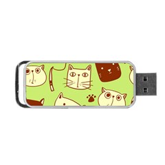 Cute Hand Drawn Cat Seamless Pattern Portable Usb Flash (two Sides) by Vaneshart