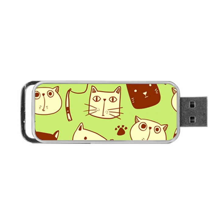 Cute Hand Drawn Cat Seamless Pattern Portable USB Flash (Two Sides)