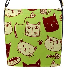 Cute Hand Drawn Cat Seamless Pattern Flap Closure Messenger Bag (s) by Vaneshart