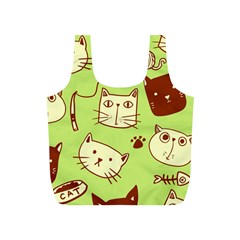 Cute Hand Drawn Cat Seamless Pattern Full Print Recycle Bag (s) by Vaneshart