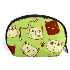 Cute Hand Drawn Cat Seamless Pattern Accessory Pouch (large) by Vaneshart