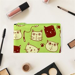 Cute Hand Drawn Cat Seamless Pattern Cosmetic Bag (xs) by Vaneshart