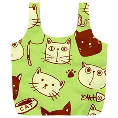 Cute Hand Drawn Cat Seamless Pattern Full Print Recycle Bag (xxxl) by Vaneshart