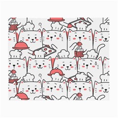 Cute Cat Chef Cooking Seamless Pattern Cartoon Small Glasses Cloth by Vaneshart