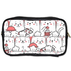 Cute Cat Chef Cooking Seamless Pattern Cartoon Toiletries Bag (two Sides) by Vaneshart