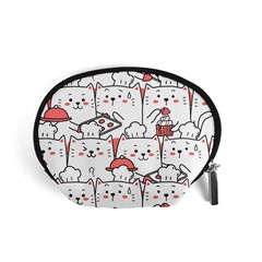 Cute Cat Chef Cooking Seamless Pattern Cartoon Accessory Pouch (small) by Vaneshart