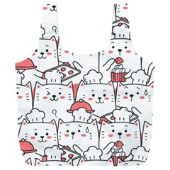 Cute Cat Chef Cooking Seamless Pattern Cartoon Full Print Recycle Bag (xxxl) by Vaneshart