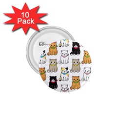 Cat Kitten Seamless Pattern 1 75  Buttons (10 Pack) by Vaneshart