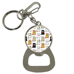 Cat Kitten Seamless Pattern Bottle Opener Key Chain by Vaneshart