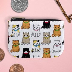 Cat Kitten Seamless Pattern Mini Coin Purse by Vaneshart