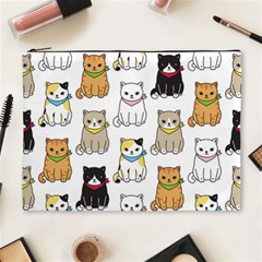 Cat Kitten Seamless Pattern Cosmetic Bag (xl) by Vaneshart