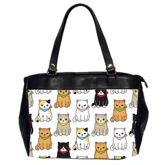 Cat Kitten Seamless Pattern Oversize Office Handbag (2 Sides) by Vaneshart