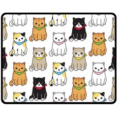 Cat Kitten Seamless Pattern Fleece Blanket (medium)  by Vaneshart