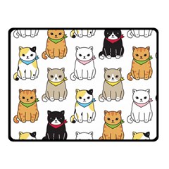 Cat Kitten Seamless Pattern Fleece Blanket (small) by Vaneshart