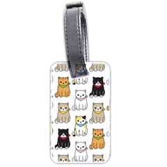 Cat Kitten Seamless Pattern Luggage Tag (two Sides) by Vaneshart