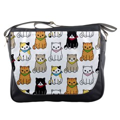 Cat Kitten Seamless Pattern Messenger Bag by Vaneshart