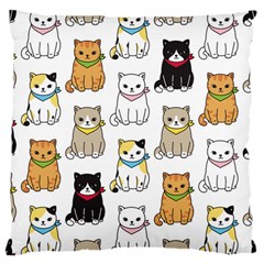 Cat Kitten Seamless Pattern Large Cushion Case (one Side) by Vaneshart