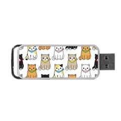 Cat Kitten Seamless Pattern Portable Usb Flash (one Side) by Vaneshart