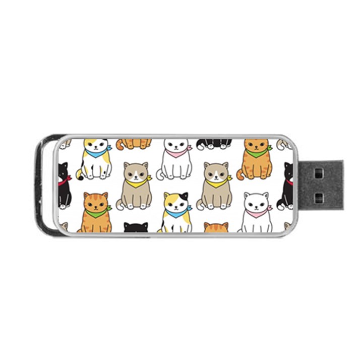 Cat Kitten Seamless Pattern Portable USB Flash (One Side)