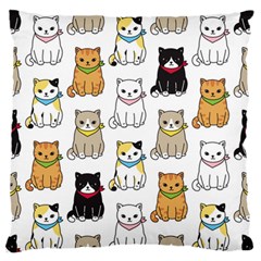 Cat Kitten Seamless Pattern Large Flano Cushion Case (one Side) by Vaneshart