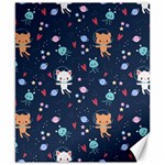 Cute Astronaut Cat With Star Galaxy Elements Seamless Pattern Canvas 8  x 10  8.15 x9.66  Canvas - 1