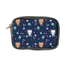 Cute Astronaut Cat With Star Galaxy Elements Seamless Pattern Coin Purse by Vaneshart