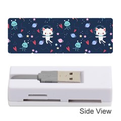 Cute Astronaut Cat With Star Galaxy Elements Seamless Pattern Memory Card Reader (stick) by Vaneshart