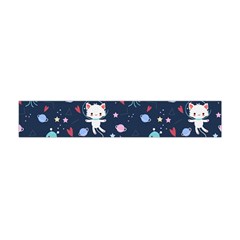 Cute Astronaut Cat With Star Galaxy Elements Seamless Pattern Flano Scarf (mini) by Vaneshart