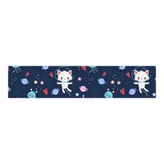 Cute Astronaut Cat With Star Galaxy Elements Seamless Pattern Velvet Scrunchie by Vaneshart