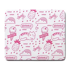 Cute Girly Seamless Pattern Large Mousepads