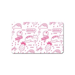 Cute Girly Seamless Pattern Magnet (name Card) by Vaneshart