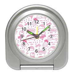 Cute Girly Seamless Pattern Travel Alarm Clock by Vaneshart