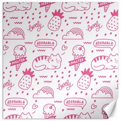 Cute Girly Seamless Pattern Canvas 12  X 12  by Vaneshart