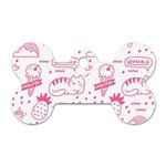 Cute Girly Seamless Pattern Dog Tag Bone (Two Sides) Front