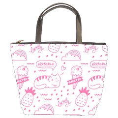 Cute Girly Seamless Pattern Bucket Bag by Vaneshart