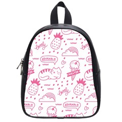 Cute Girly Seamless Pattern School Bag (small) by Vaneshart