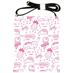 Cute Girly Seamless Pattern Shoulder Sling Bag by Vaneshart