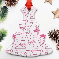 Cute Girly Seamless Pattern Christmas Tree Ornament (two Sides) by Vaneshart