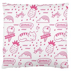 Cute Girly Seamless Pattern Large Cushion Case (two Sides) by Vaneshart